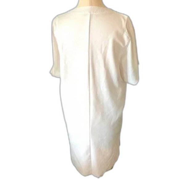 ZARA Woman Basic High Low White Tunic Short Sleeve Blouse Womens Medium - Picture 8 of 14